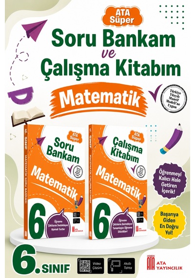 6. Sınıf Ata Süper Matematik Soru Bankam + Çalışma Kitabım Seti
