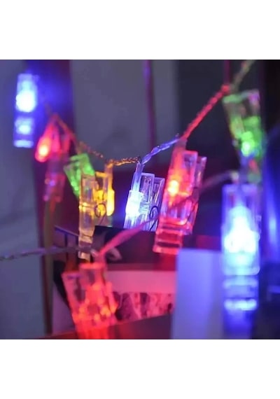 Renkli Işıklı Mandallı Fotoğraf Albümü 10 Lu - Rgb Gün Işığı