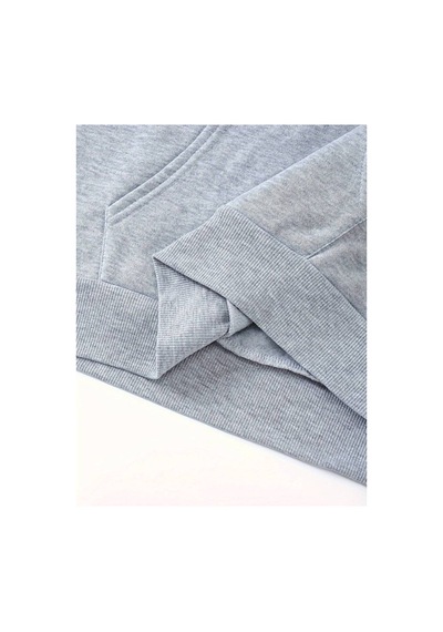 Medinenur Noel Baskılı Kapüşonlu Sweatshirt Gri