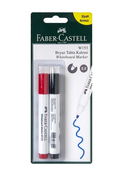 Faber Castell W153 2'li Tahta Kalem Siyah Kırmızı - 8 Adet Tarı