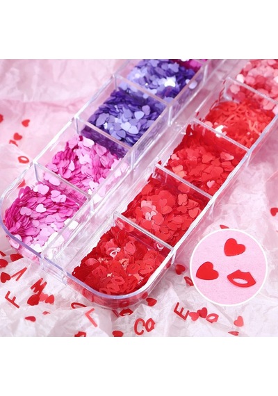 Parlak Tırnak Süsleme Folyo Pulları Kalpler Ve Harfler Nail Art
