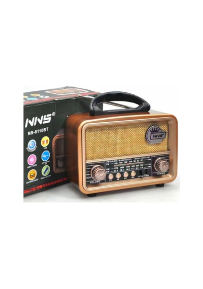 Buffer Orta Boy Retro, Nostaljik, Ahşap Tasarım Bluetooth Hoparlörlü, Şarjlı, Taşınabilir Fm/am Destekli Radyo Ns-8110