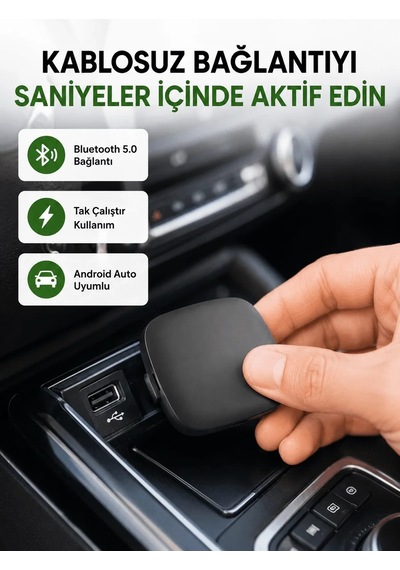 Lb Android Auto Kablosuz Adaptör Bluetooth 5.0 Ve 5.8ghz Wifi Destekli Yeni Nesil