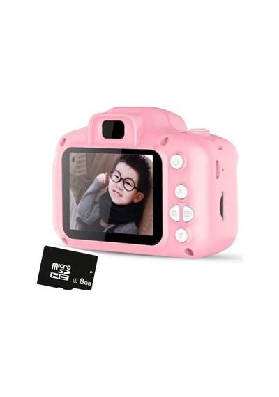 Mini 1080p Çocuklar Için Dijital Fotoğraf Makinesi-oyun,video,filtre-son Versiyon 8 Gb Sd Ka