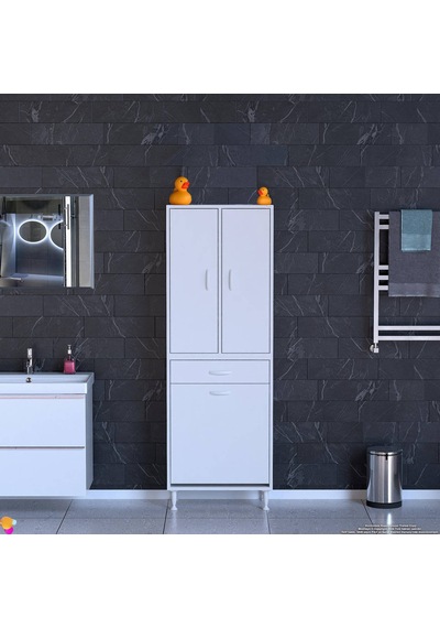 Eliusta Wall Beyaz Banyo Dolabı 55 Cm Tek Göz Bölmeli Sepet 55x171x32,5 Cm 4 Raflı Mutfak/banyo Dolabı Beyaz Eliusta Wall Beyaz Banyo Dolabı 55 Cm Tek Göz Bölmeli Sepet 55x171x32,5 Cm 4 Raflı Mutfak/banyo Dolabı Beyaz