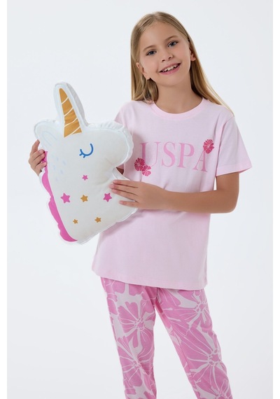 U.s. Polo Assn. Kız Çocuk Pembe Pijama Takım Pembe