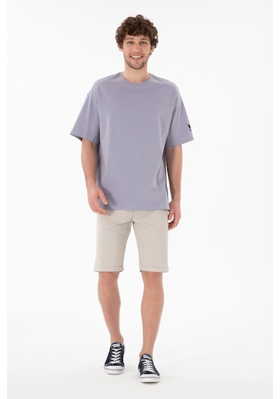 U.S. Polo Assn. Erkek Oversize Fit Bisiklet Yaka Gri Tişört 50305859-VR024