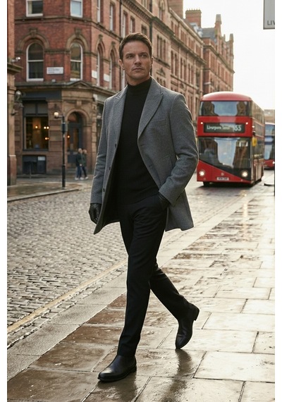 Buratti Slim Fit Apaş Yaka Astarlı Kaşe Erkek Kaban 584K1217 Açık Gri