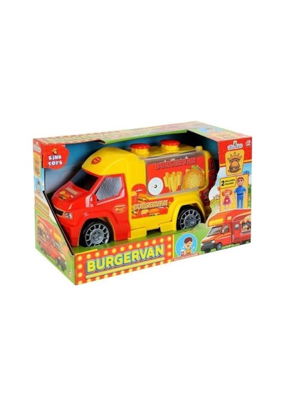 King Toys Hamburger Kamyonu Lal 1134,aksesuarlı Burgervan Oyuncak Kamyon