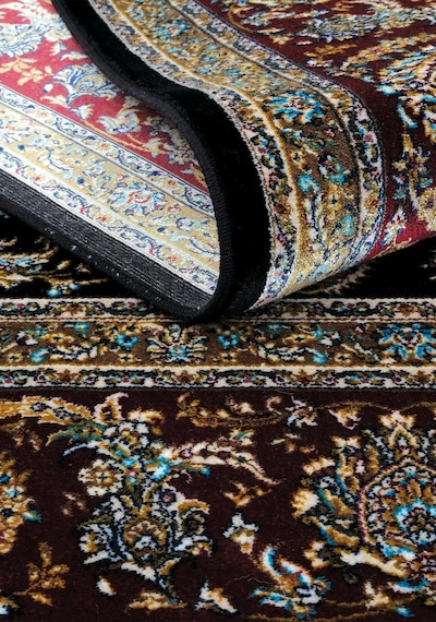 Cool Halı Zerabi Siyah Vintage Halı Gold Klasik Çerçeve %100 Doğal Otantik Oturma Odası Salon Halısı