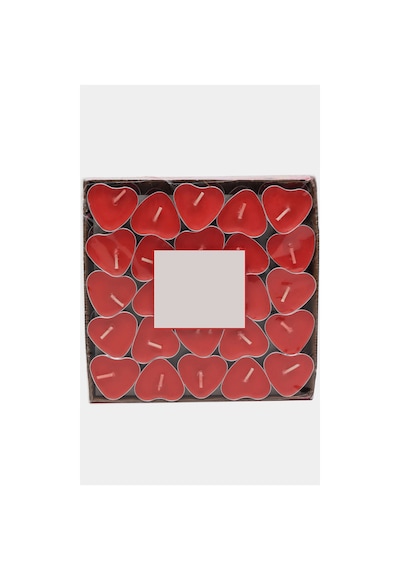 25 Adet Kalp Mum Kına Özel Gün Romantik Ortam Mumu 25 Adet Mum Seti Kırmızı