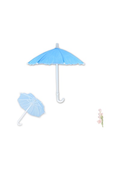Dekoratif Süs Şemsiyesi. 25 CM - Mavi