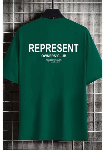 Unisex Represent Baskılı T-shirt Yeşil