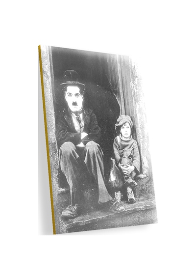 Cakasepetim Charlie Chaplin Ve Çocuk Sahne Ahşap Mdf Tablo