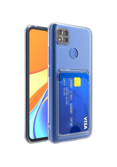 Xiaomi Redmi 9c Kılıf Kartlıklı Şeffaf Zore Setra Clear Silikon Kapak Col32301-renksiz