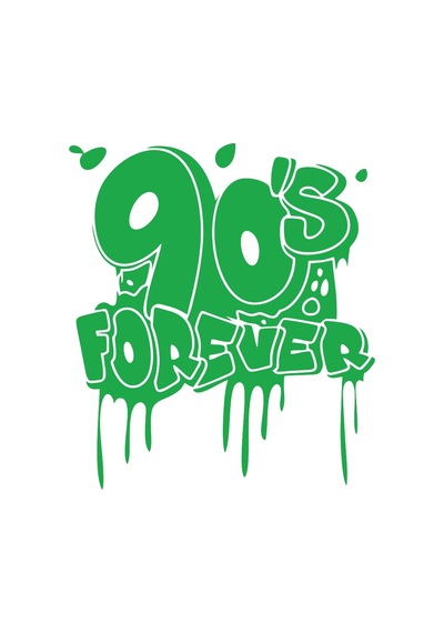 90's Forever Araba Sticker 17x17 Cm Yeşil