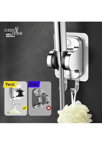 Yapışkanlı Duş Başlığı Tutucu , Ayarlanabilir Su Geçirmez Yapışkanlı Mafsal Siyah Bakalit Siyah