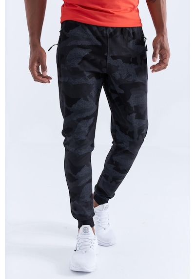 Tommy Life Siyah Kamuflaj Kamuflaj Desenli Dar Kalıp Jogger Erkek Eşofman Alt - 84754 Siyah