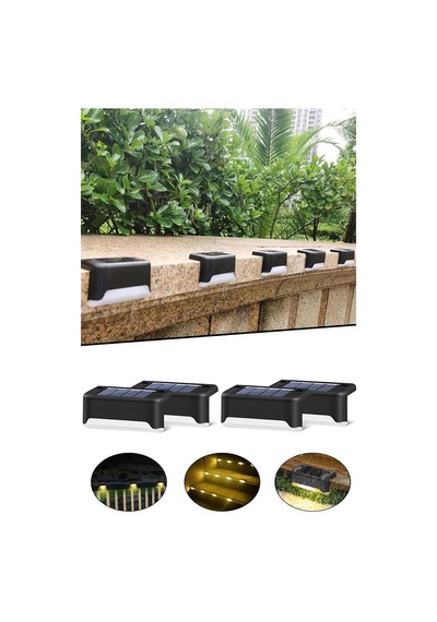 Solar Güneş Enerjili Köşebent Merdiven Veranda Bahçe Led Lamba 4 Lü Set 1430