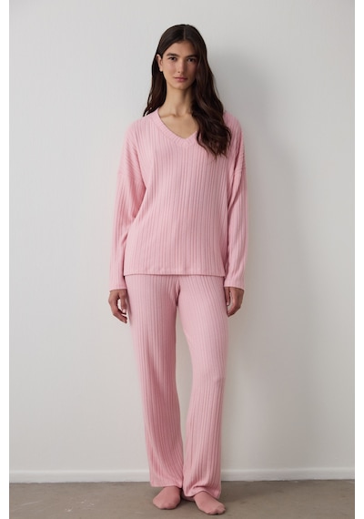 Penti Pembe Cozy Pink Pantolon Termal Etkili Pijama Takımı