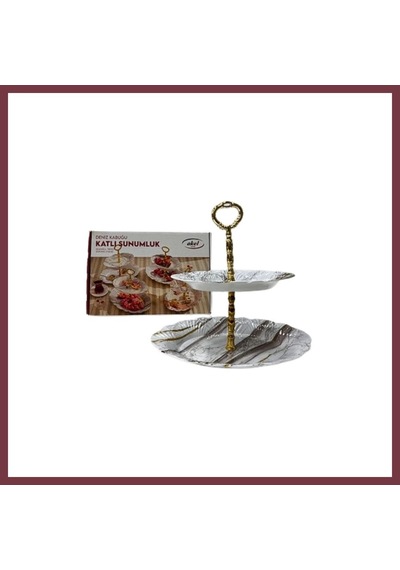 Storeşahin Benekli Katlı Melamin Sunumluk Shn0720 Çok Renkli