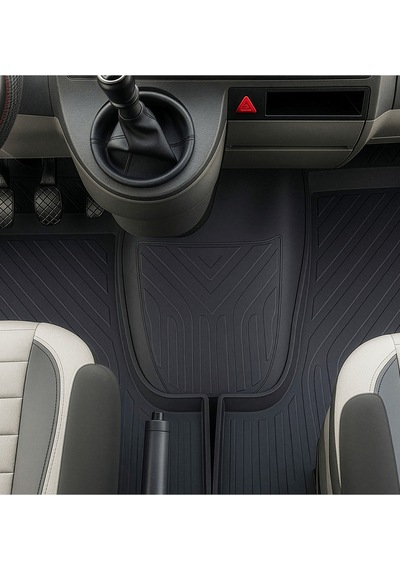 Hitaks Vw Transporter T5 - T6 - T7 Paspas 2003 2023 Arası Uyumlu Ön 3 Parça 4d Havuzlu Kauçuk Paspas