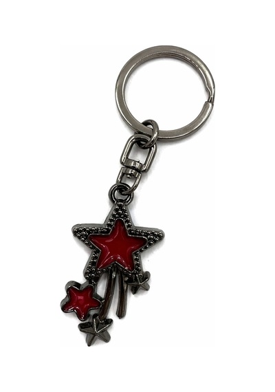Kırmızı Yıldız Figürlü Gotik Metal Anahtarlık Unisex Aksesuar