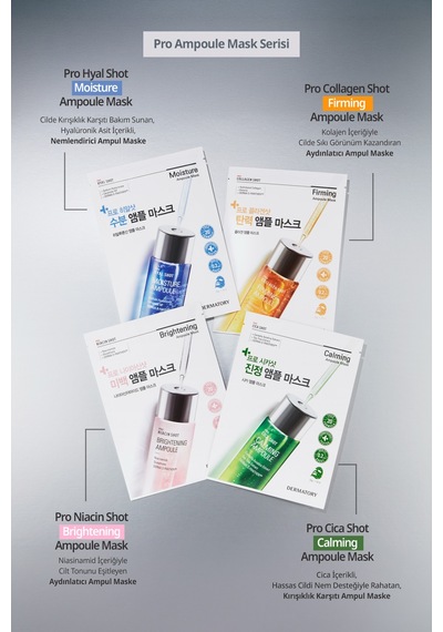 Kolajen İçeren Kırışıklık Karşıtı Ampul Maske Dermatory Pro Collagen Shot Firming Ampoule Mask