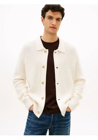 Tommy Hilfiger Dc Button Up Cardıga, Z00 Krem Erkek Hırka