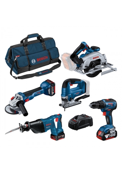 Bosch GSR 18V-55 + GWS 18V-10 + GKS 18V-57-2 + GSA 18V-LI + GST ​​18V-125 B + 3 x 4,0 Ah + GAL 1880CV + Çanta L 3x4.0AH Akü Set - 0615990N39