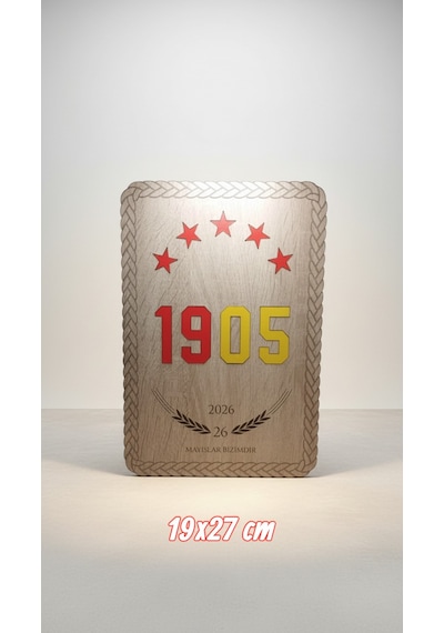 Galatasaray Mayıslar Bizimdir Yazılı Ahşap Tablo Duvar Dekoru 27x19 Cm Özel Tasarım Taraftar Hediyesi 1