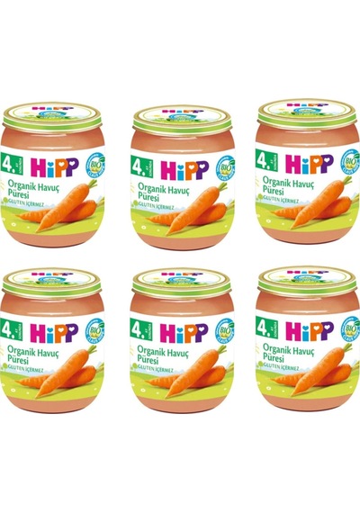 Hipp Kavanoz Maması Organik Havuç Püresi 125 Gr 6 Adet