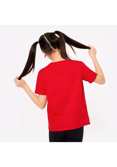 Uyguntarz Çocuk Çiçekler Baskılı Pamuklu Tshirt Kırmızı