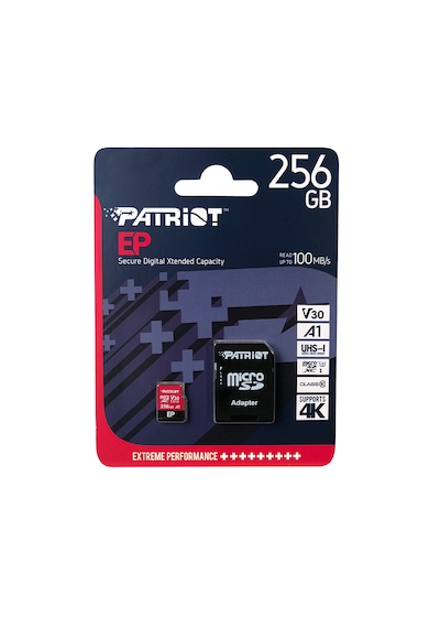 Patriot Ep Series 256gb Microsdxc V30 A1 U3 Class 10 Hafıza Kartı + Sd Adaptör Pef256gep31mcx