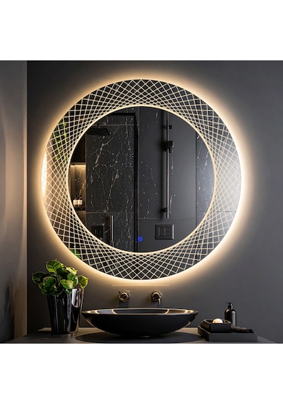 Trivon Günışığı Lazer Kumlamalı Lavabo & Banyo Aynası Dokunmatik Sensörlü 60 X 60