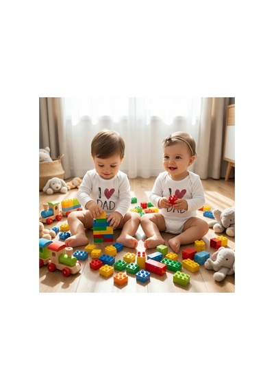 Babysena I Love Dad Kız / Erkek Bebek Body Beyaz