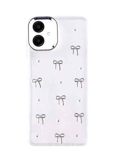 Newface Samsung Samsung Galaxy Uyumlu  A07 4g Fiyonk Desenli Kapak - Desen 5 Beyaz