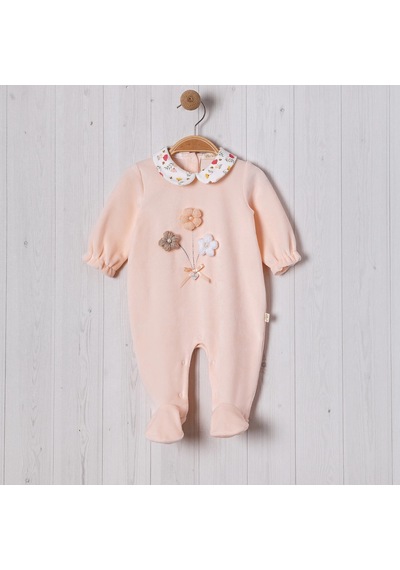 Lamato Baby Örme Çiçek Aksesuarlı Kız Bebe Tulum SOMON