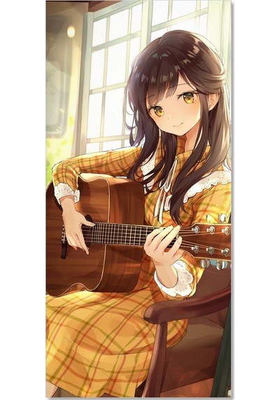 Cakasepetim Gitarlı Kız Animasyon Ahşap Mdf Tablo