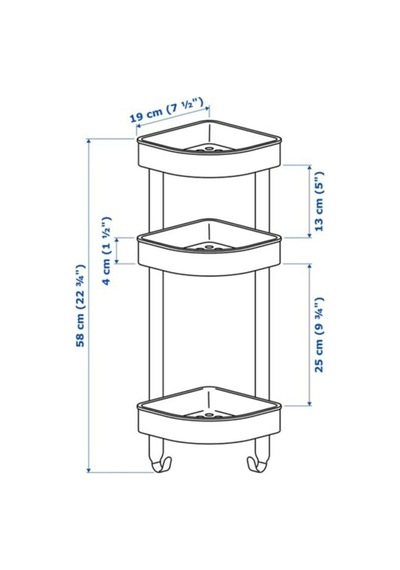 Paslanmaz Çeli K Duş Sepeti - Banyo Rafi Standart Standart