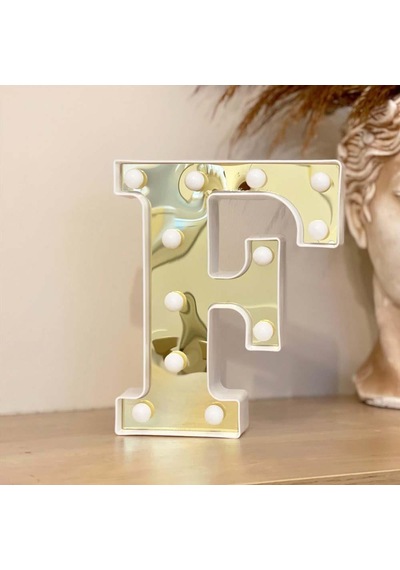 Dekoratif Led Işıklı 3D F Harfi Büyük Boy Organizasyon Doğum Günü