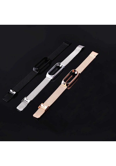 Xiaomi Mi Band 4 Mi Band 3 Kaliteli Metal Hasır Kordon Kayış