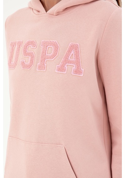 U.S. Polo Assn. Kadın Toz Pembe Basic Kapüşonlu Sweatshirt 50296931-VR050 U.S. Polo Assn. Kadın Toz Pembe Basic Kapüşonlu Sweatshirt 50296931-VR050