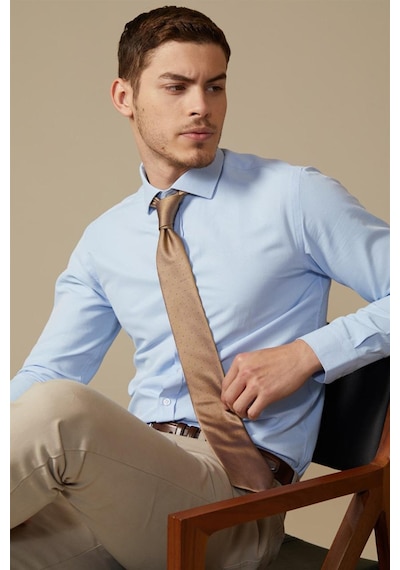 Tudors Slim Fit Dar Kesim Armürlü Erkek Gömlek-18111 Mavi