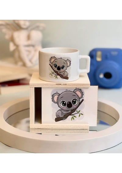 Sevimli Koala Tasarımlı Kutulu Kupa Acı Kahve