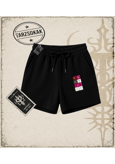 Tarzsokak Gotik & Grunge Streetwear Keycap 5 Unisex Şort Siyah