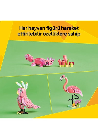 LEGO® Creator 3’ü 1 Arada Vahşi Hayvanlar: Pembe Flamingo 31170 - 8 Yaş ve Üzeri Çocuklar için Yaratıcı Oyuncak Yapım Seti (288)