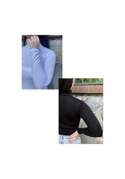 Kadın Uzun Kollu Yarım Balıkçı Yaka Body 2 Adet