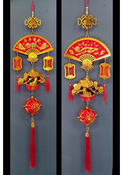 Feng Shui Yelpaze Hayat Ağacı Şans Ve Bereket Askılık 80 Cm