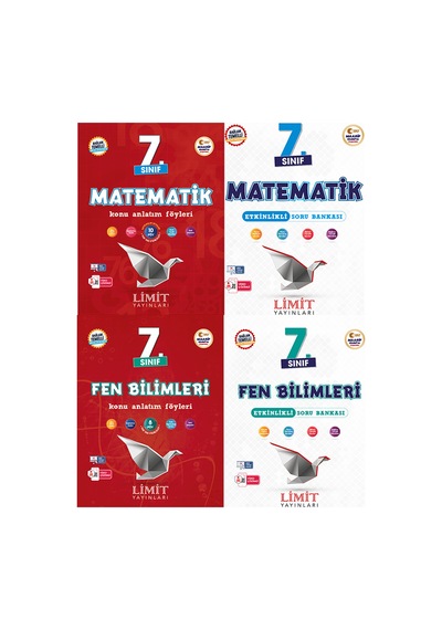 Limit 2027 7. Sınıf Matematik + Fen Bilimleri Konu Anlatım Föyleri + Soru Bankası Seti 4 Kitap Maarif Model
